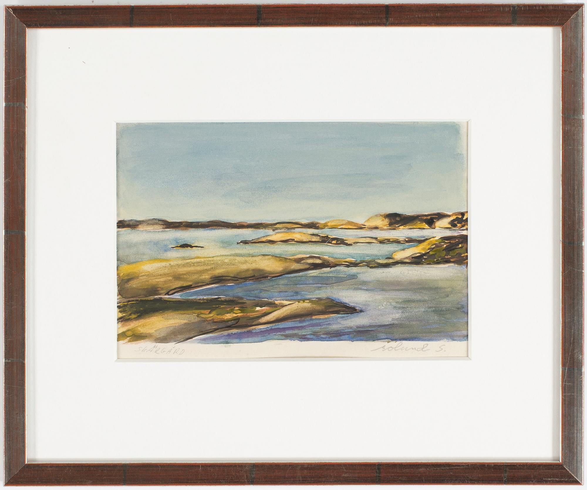 ROLAND SVENSSON, akvarell, "Skärgård", signerad.
