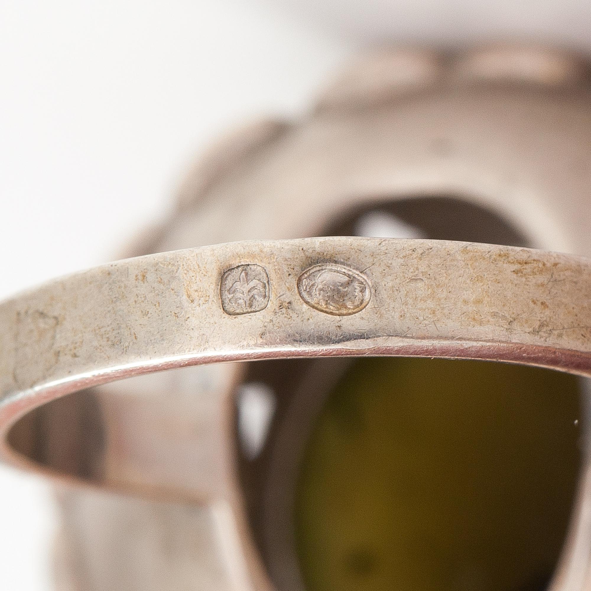 RINGAR, 2 st, och ÖRHÄNGEN, silver, jade. Ryska stämplar.