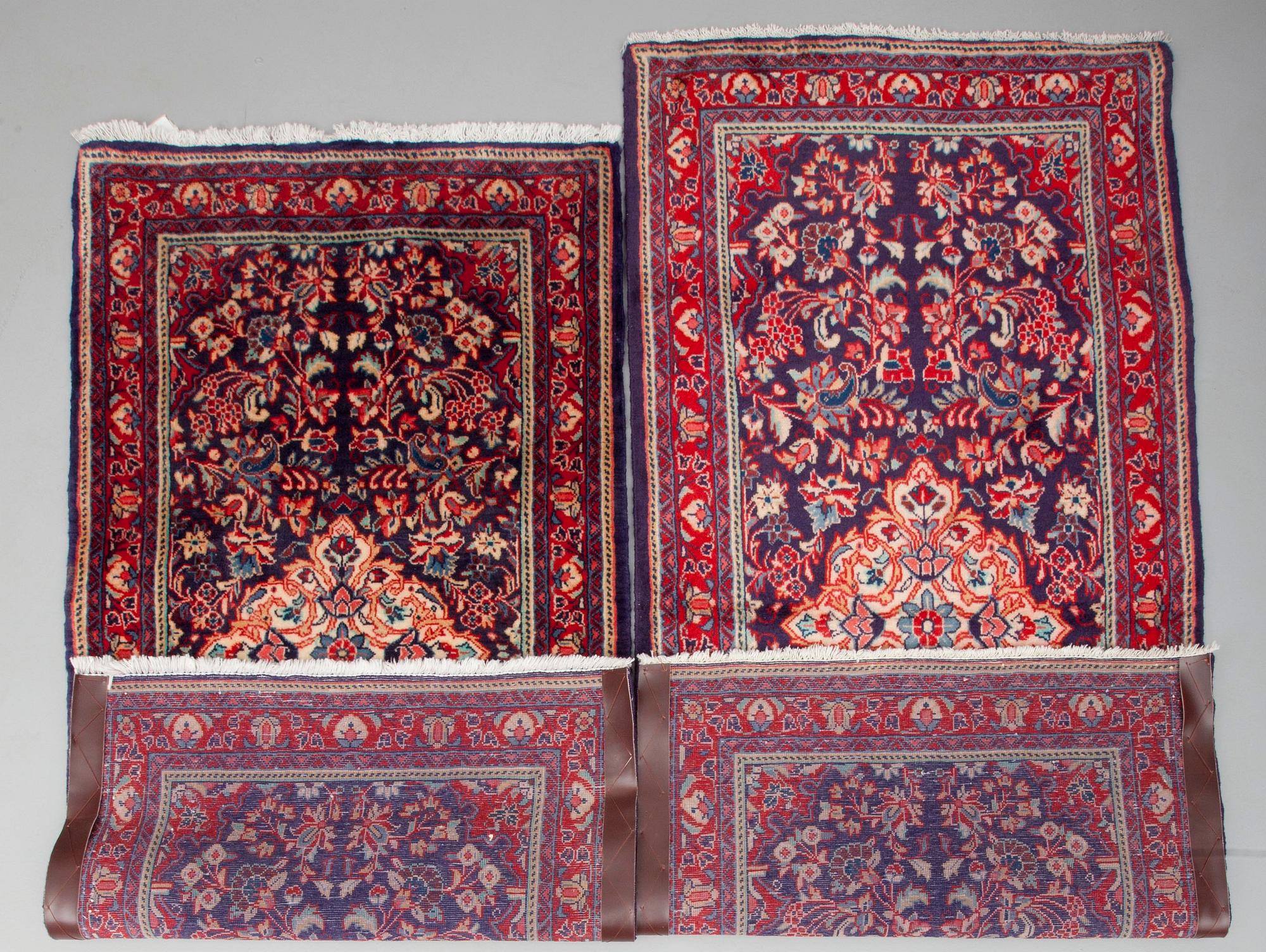 MATTOR, 2 st, Sarouk, old. 145x68 cm resp. 132x66 cm.