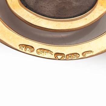 A 14K gold brooch with smoky quartz. Westerback Helsinki 1957.