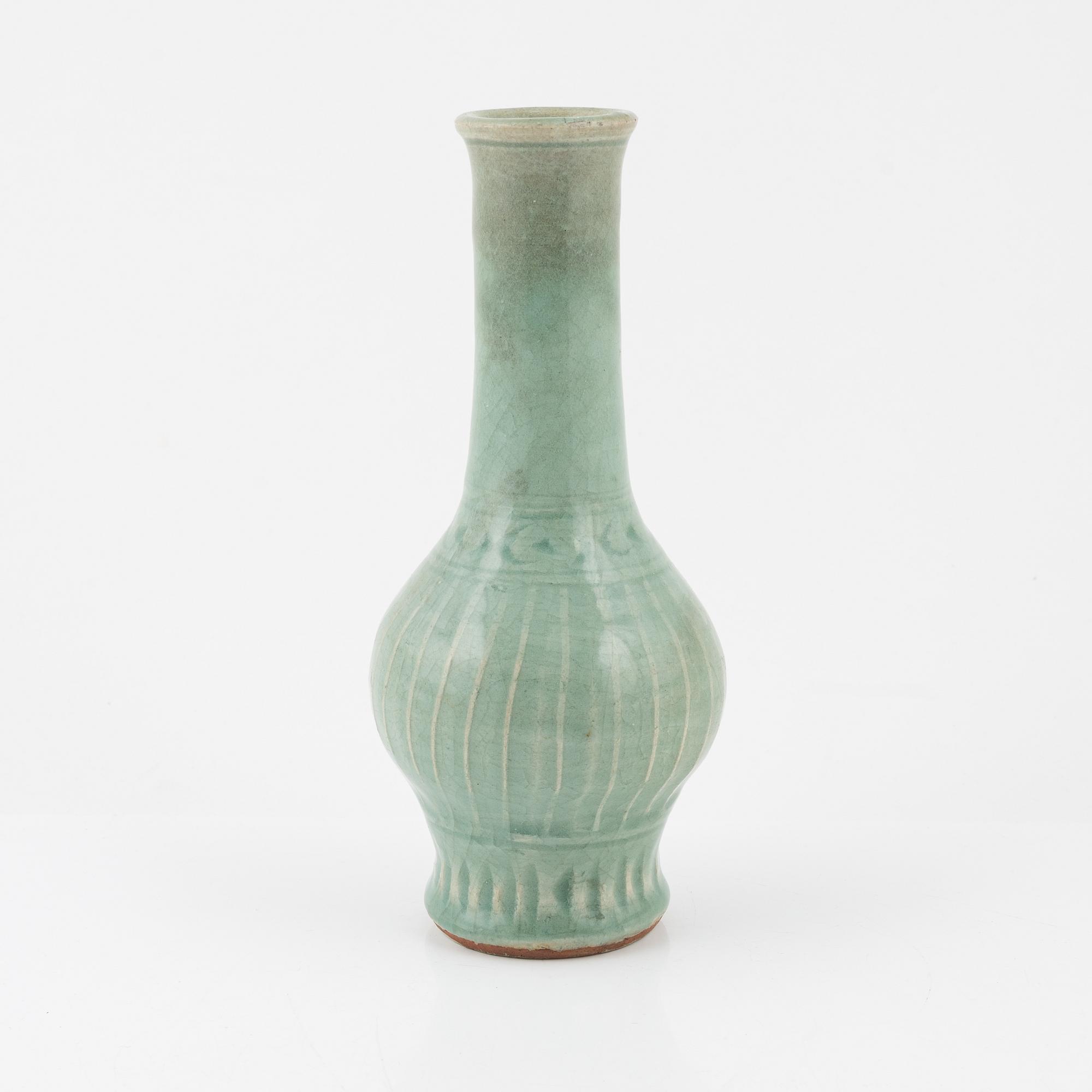 A celadon glazed vase, Ming dynasty (1368-1644).