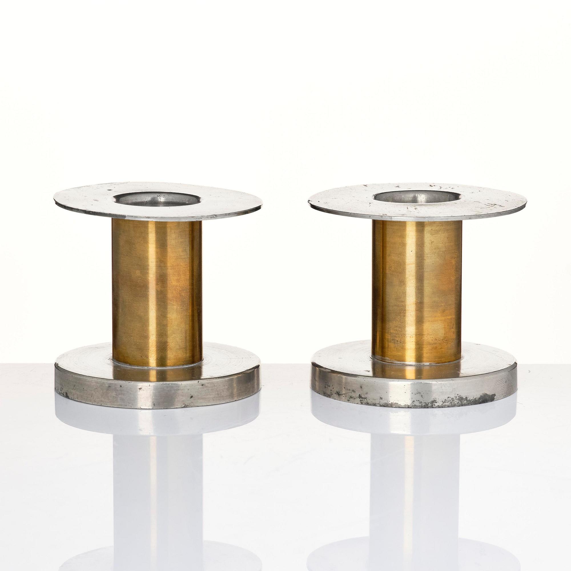 Nils Fougstedt, a rare pair of candlesticks model A 1277, Firma Svenskt Tenn, Stockholm, 1935.