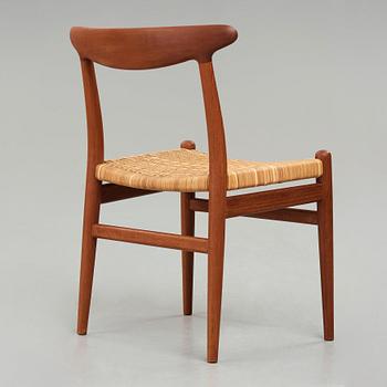 HANS J WEGNER, a teak  "W2", chair for CM Madsen, Denmark 1950's.