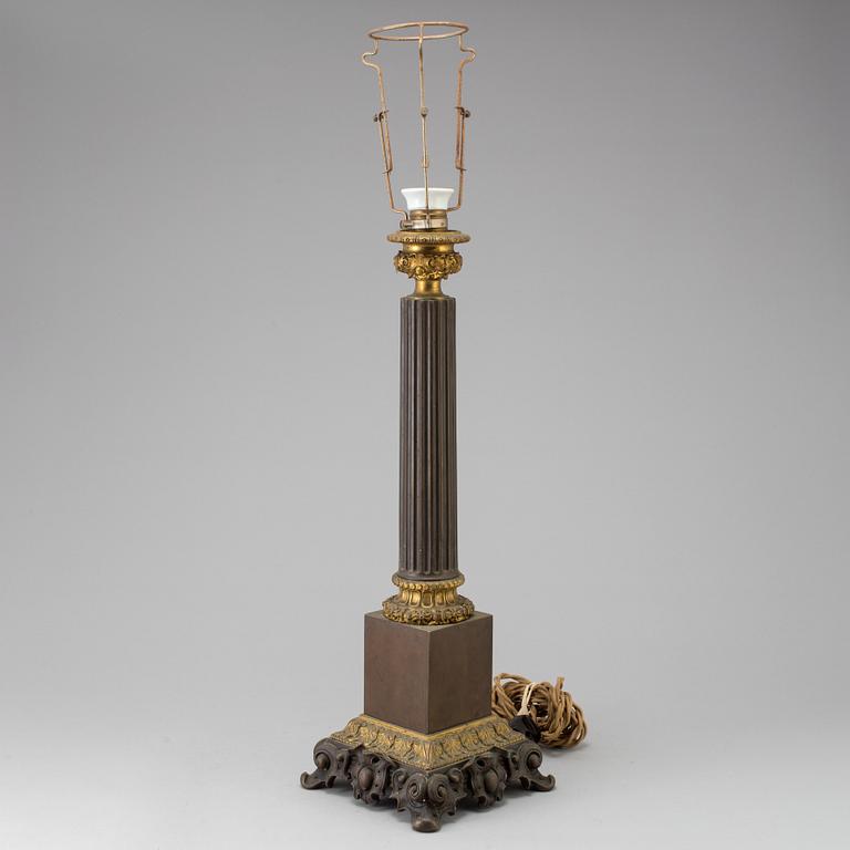 A table lamp, circa 1900.