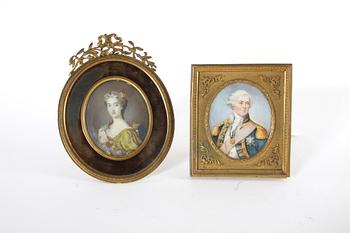 PARTI MINIATYRPORTRÄTT, 7 ST, 1800-1900-TAL.