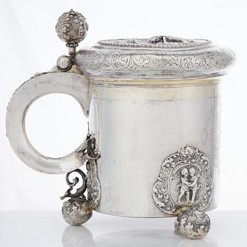 Johann Georg Eben, dryckeskanna, Riga (verksam 1703-1710 (1713)). Barock.