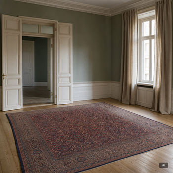 An oriental carpet, c. 425 x 305 cm.