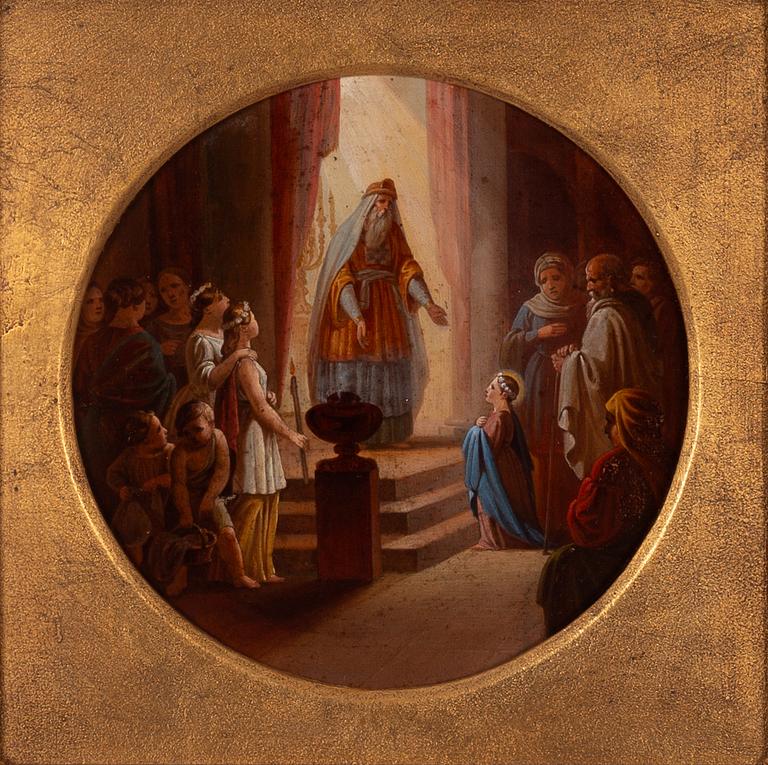 Unknown artist, 19th century, Jesus in the temple.