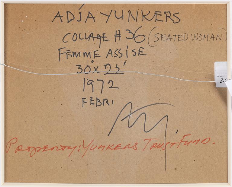 ADJA YUNKERS, collage, signed and dated -72.