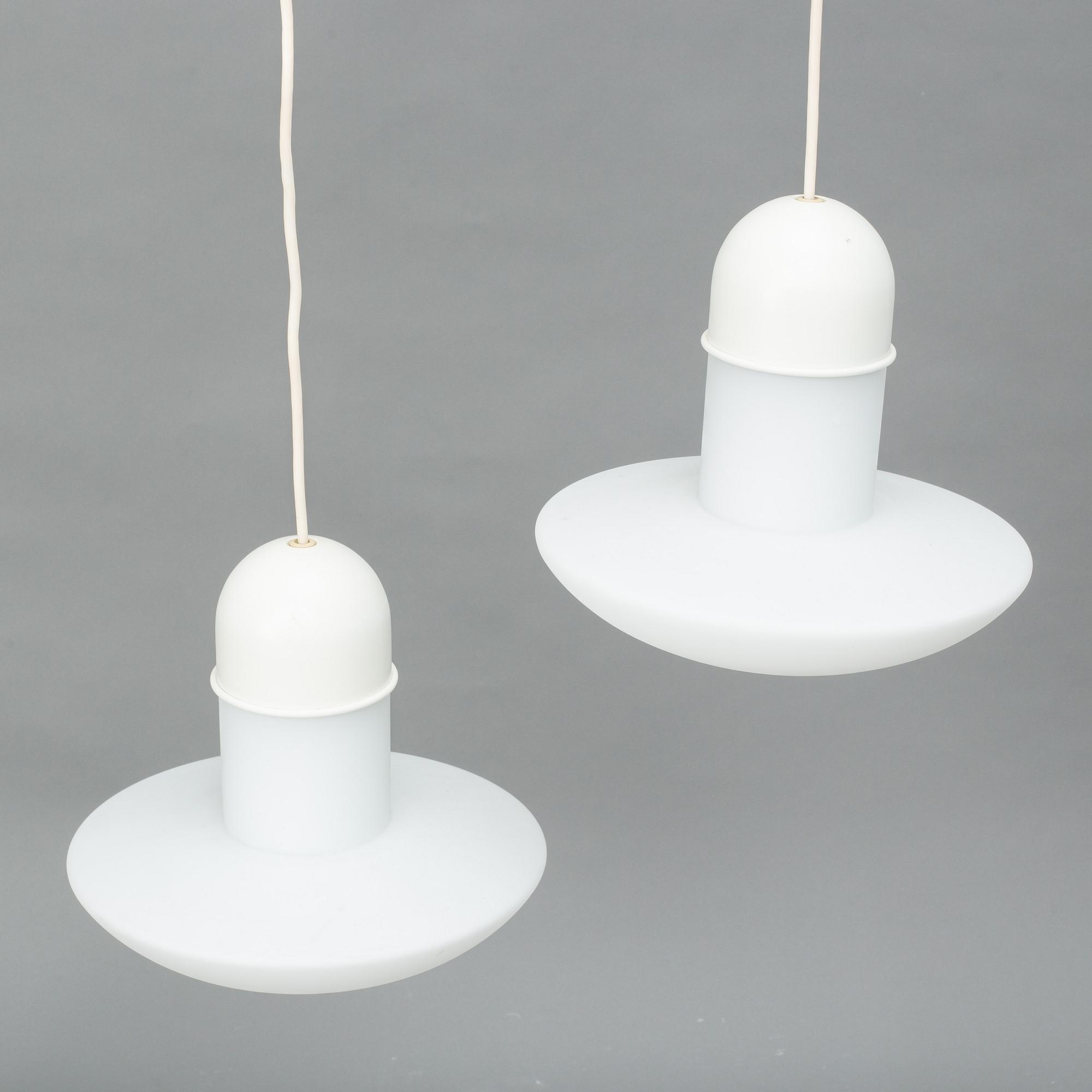 Ceiling lamps, a pair, Glashütte Limburg, second half of the 20th century.
