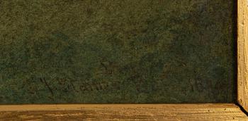 Unknown artist, 19th century, Borg by the water.