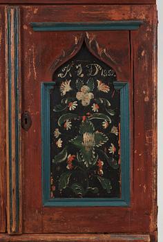 STÅNDSKÅP, allmoge, bär dat 1852.