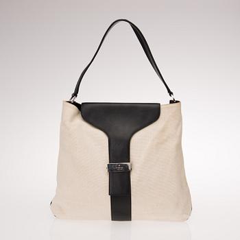 OFF-WHITE JUTE SHOULDER BAG.