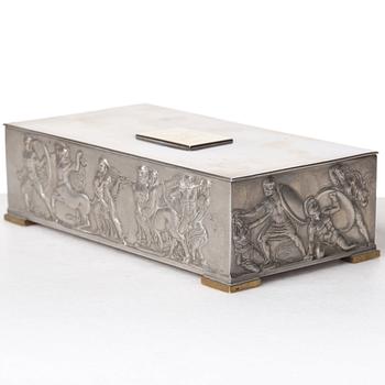 Herman Bergman's foundry, a pewter and brass box, Stockholm ca 1940.