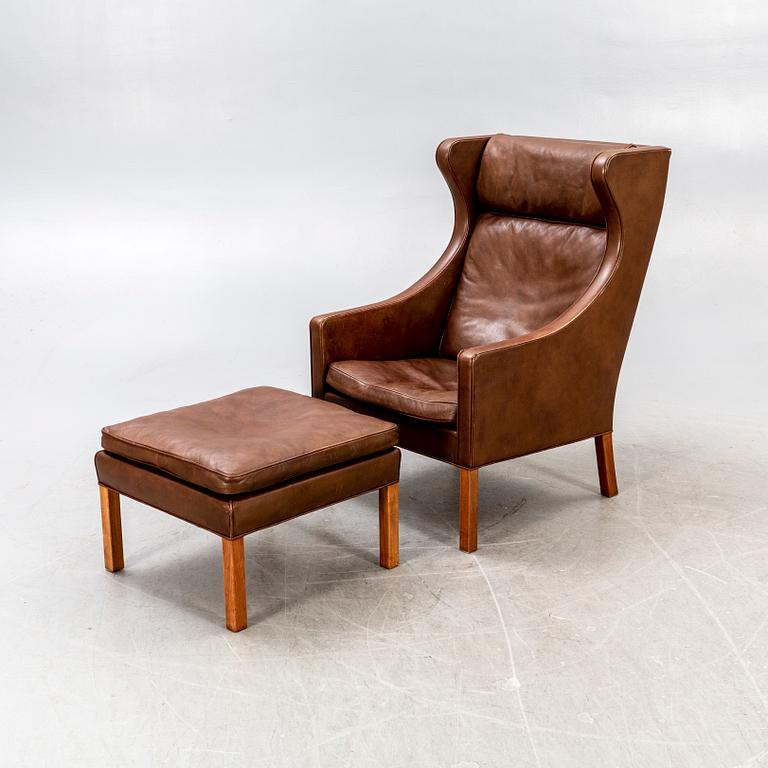 Børge Mogensen, armchair and stool model 2204  later part of the 20th century.