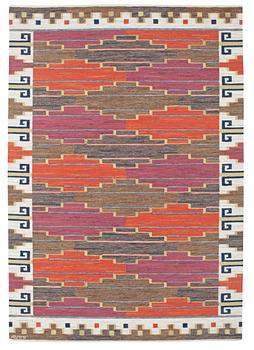 584. CARPET. "Bruna heden". Flat weave. 262 x 182,5 cm. Signed AB MMF.