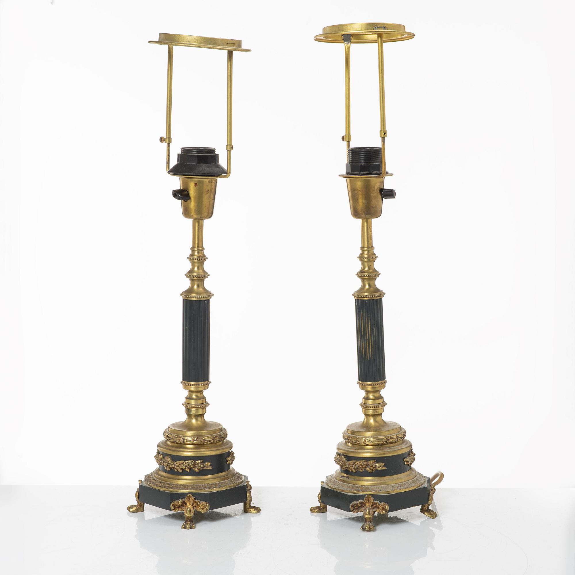 Einar Bäckströms Metallvarufabrik, bordslampor, ett par, modell 5510, Malmö, 1900-talets mitt.