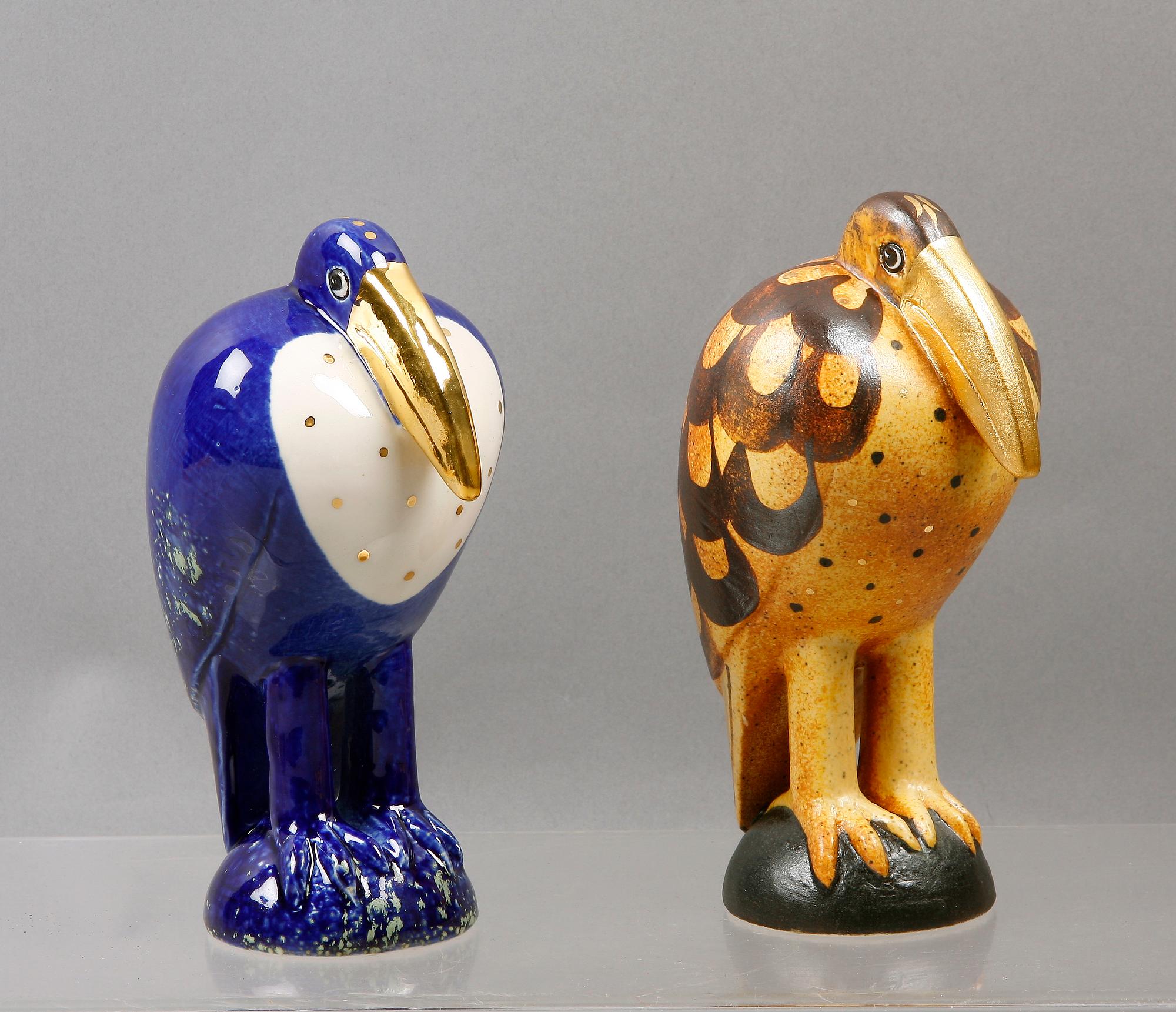 FIGURINER, 2 st, stengods, Lisa Larson.