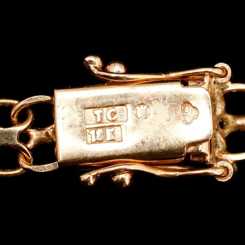 HALSBAND, 18 k, doserad X-länk, svenska stämplar.