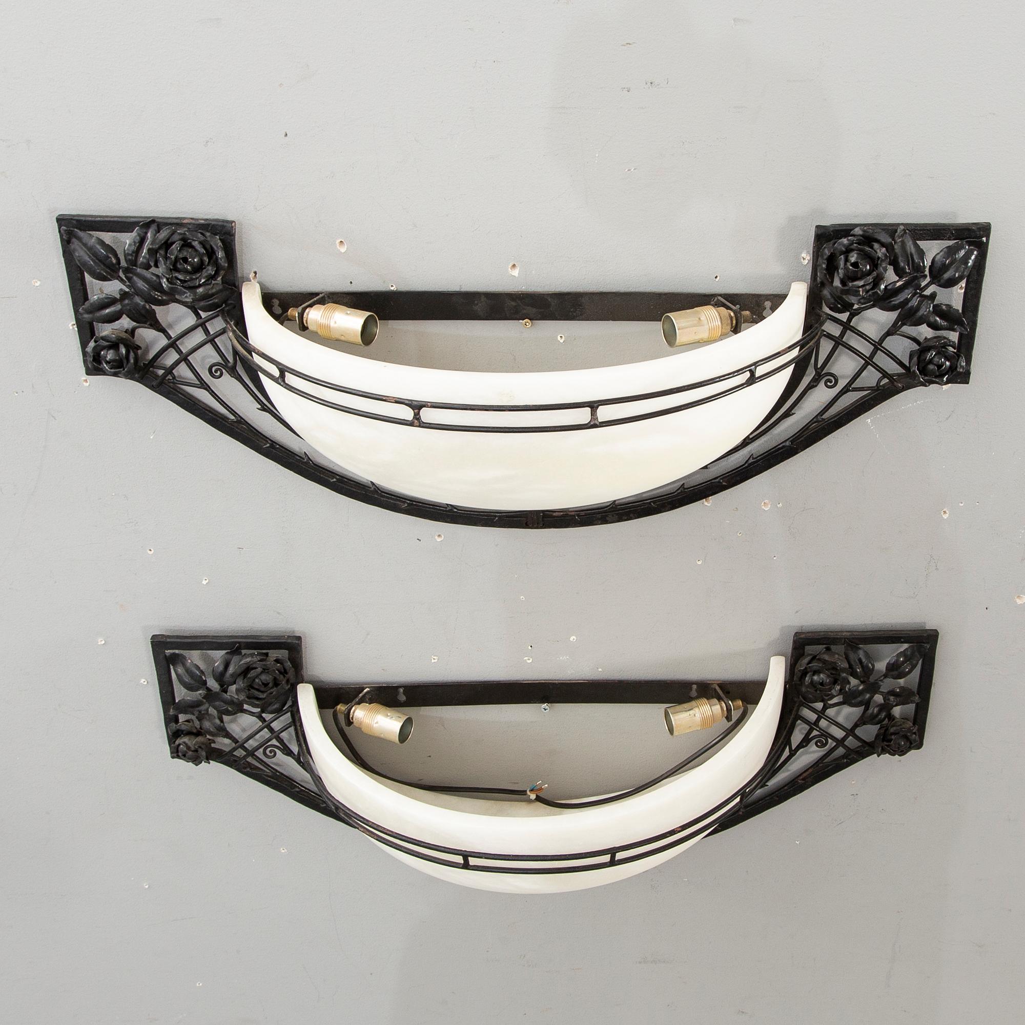 Vägglampor ett par Art Nouveau-stil 1900-talets slut.