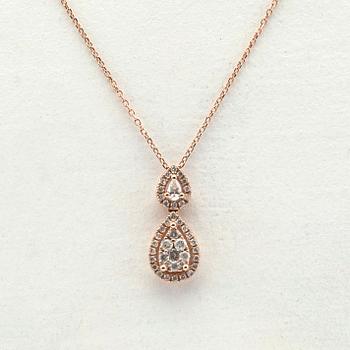 Pendant, 14K rose gold with brilliant-cut diamonds.
