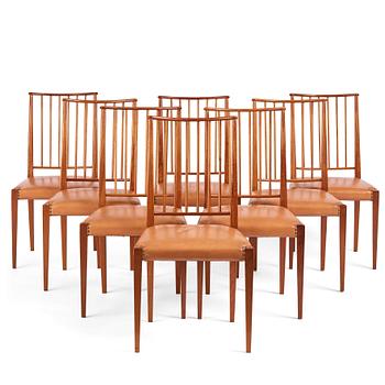 Josef Frank, a set of eight chairs model "970", Firma Svenskt Tenn, Sweden mid-20th century.