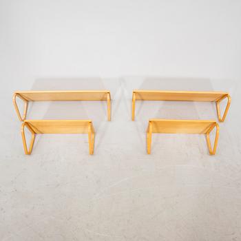 Alvar Aalto, A two pairs of 1950-1960's shelves, model 112B, Artek.