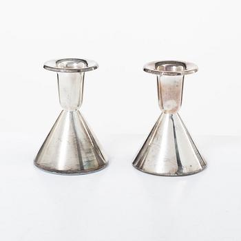 C.G. Hallberg, ljusstakar, ett par, silver, Stockholm.