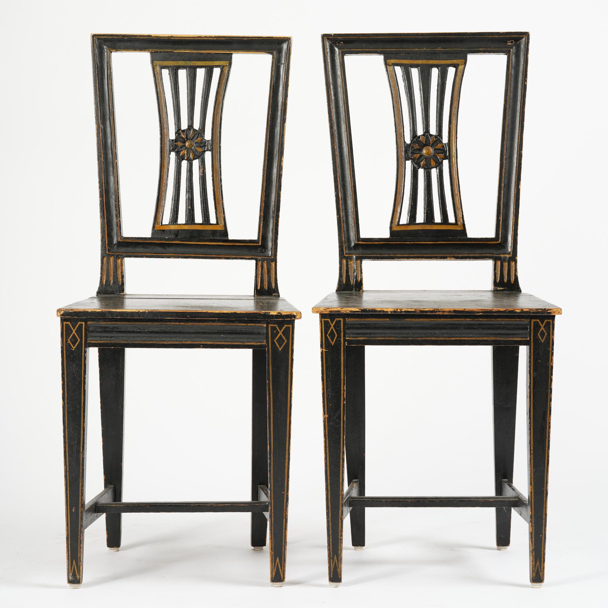 Stolar, ett par, Sverige, omkring år 1800, Sengustavianska.