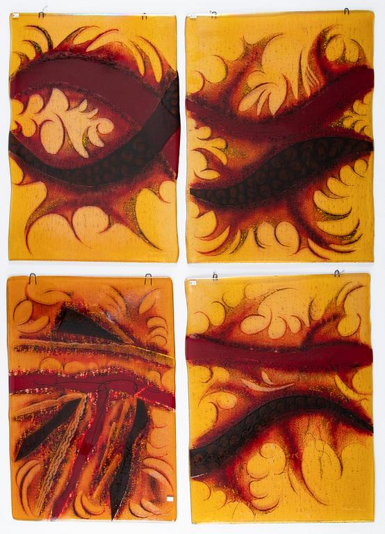 Benth Owesen, 23 glass plaques, Norway, signed and dated.