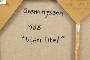 Jan Svenungsson, oil on canvas, signbed and dated 1988 verso.
