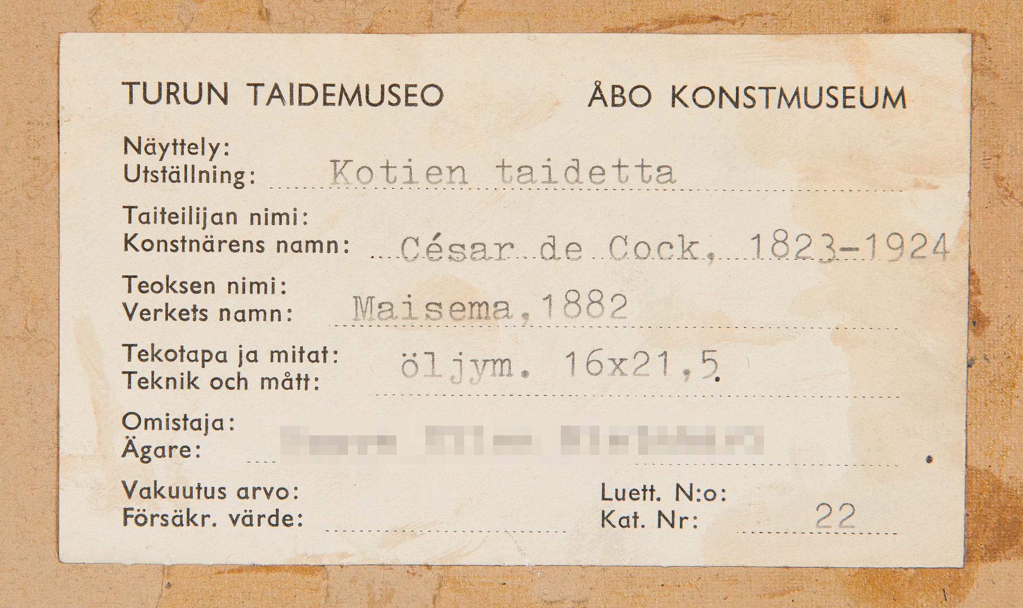 César de Cock, By på landsbygden.