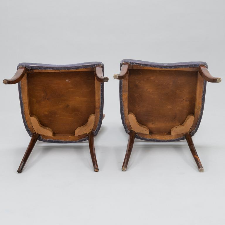 GUNNEL NYMAN, A set of five of 1940s chairs for Ab Boman Oy Finland.