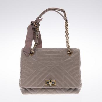 A LANVIN HAPPY MEDIUM QUILTED LEATHER SHOULDER BAG.