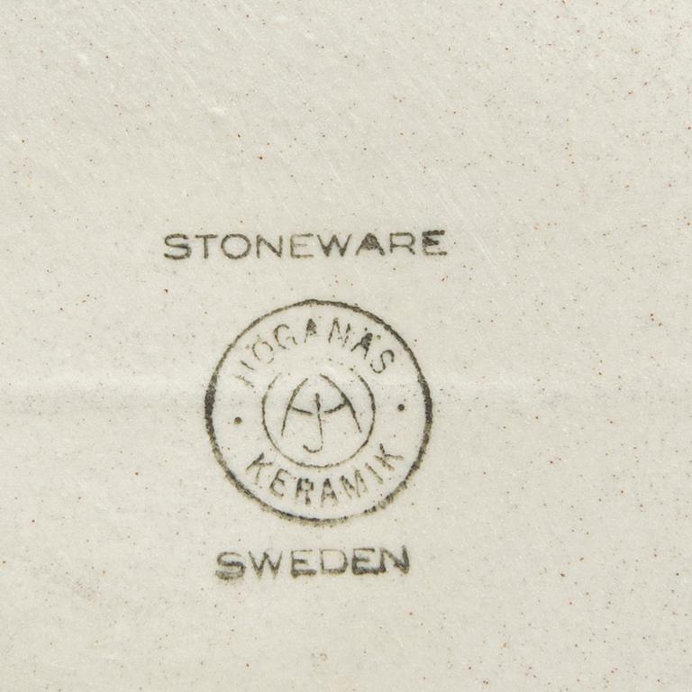 Signe Persson-Melin, a nine pcs "Härd" stoneware tea service 1970s from Höganäs.