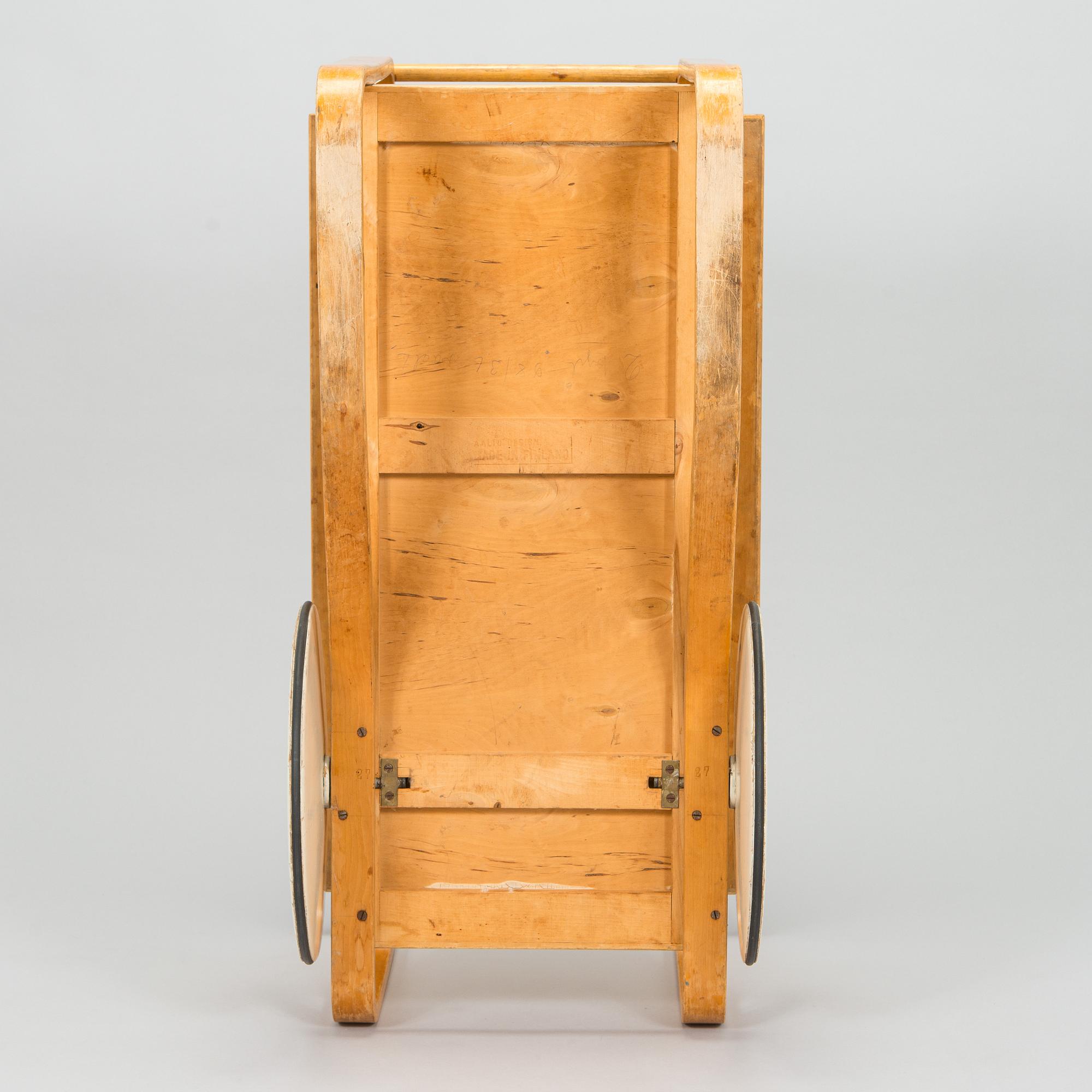 Alvar Aalto, a 1950s '98' tea trolley for Oy Huonekalu- ja Rakennustyötehdas Ab, Finland.