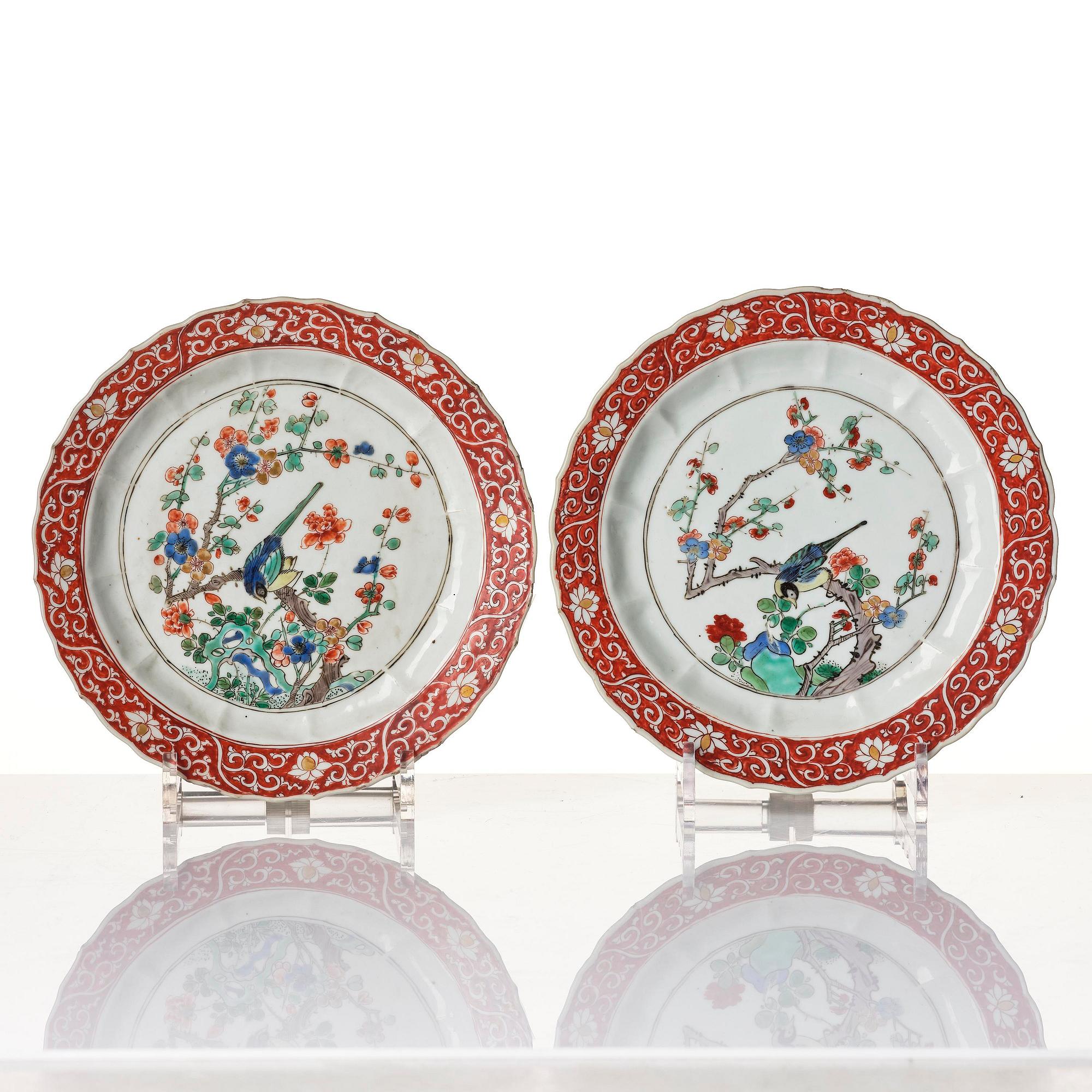 Fat, ett par, porslin. Qingdynastin, Kangxi (1662-1722).