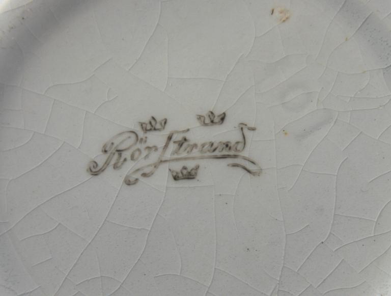 GRÖTSKÅL och KANNA, flintgods, Rörstrand.