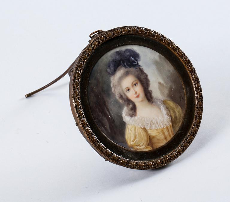 MINIATYR, akvarell, signerad HP Laurent, 1800-tal.