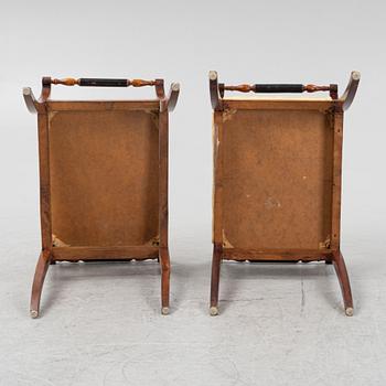 A pair of Swedish Empire stools, first half of the 20th Century.