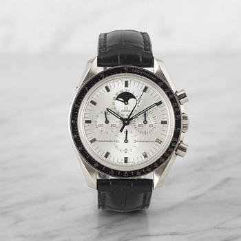 OMEGA, Speedmaster Professional, Apollo 11-30th Anniversary, chronograph, wristwatch, 42 mm, 18K white gold, manual wind, sapphire crystal, date, moonp...
