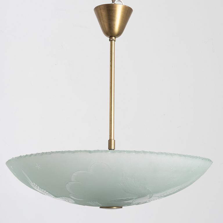Harald Notini, ceiling lamp, variant of model "10997", Arvid Böhlmarks Lampfabrik, Stockholm, 1930s.
