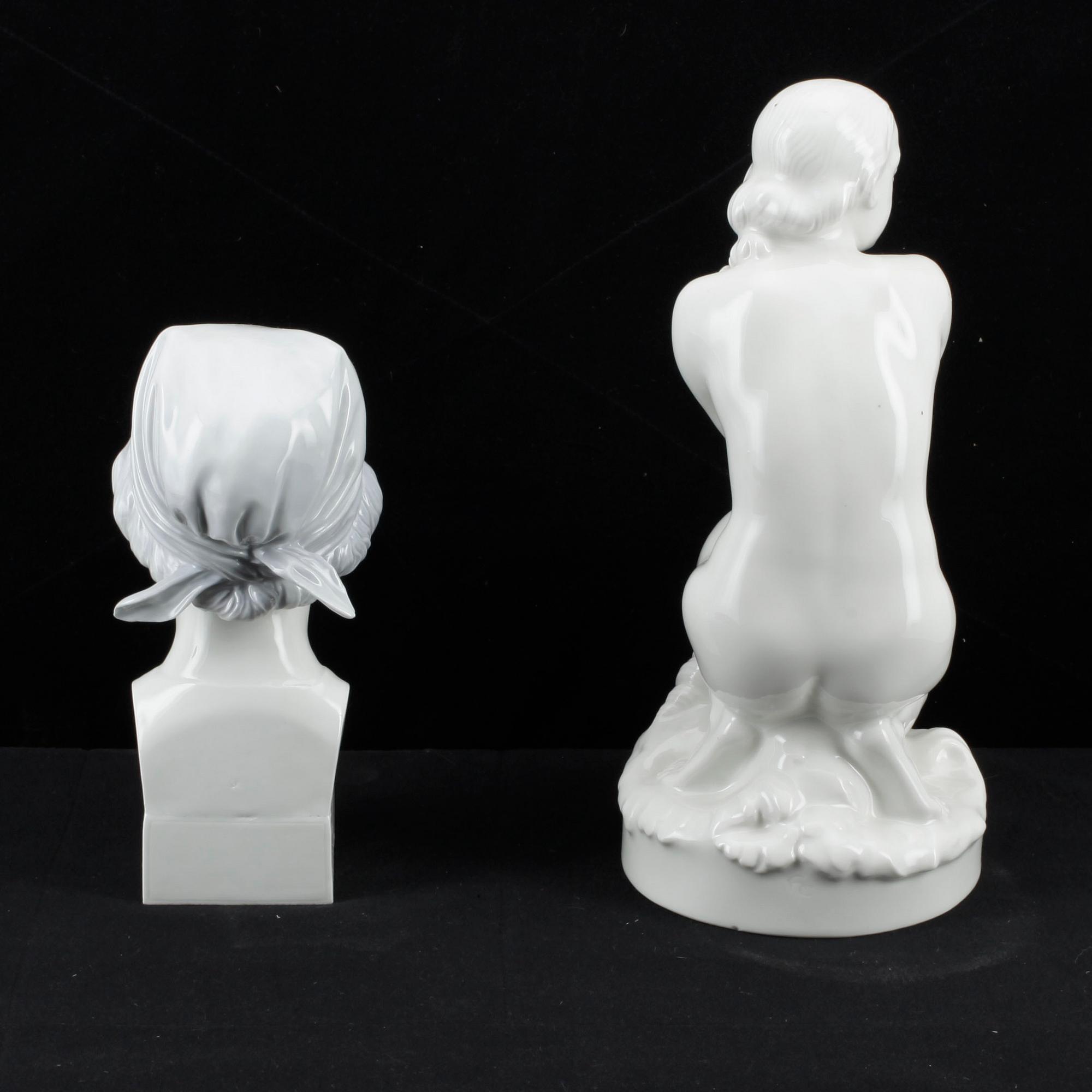 FIGURINER, 2 st, porslin, Royal Copenhagen resp Bing & Gröndal, Danmark.