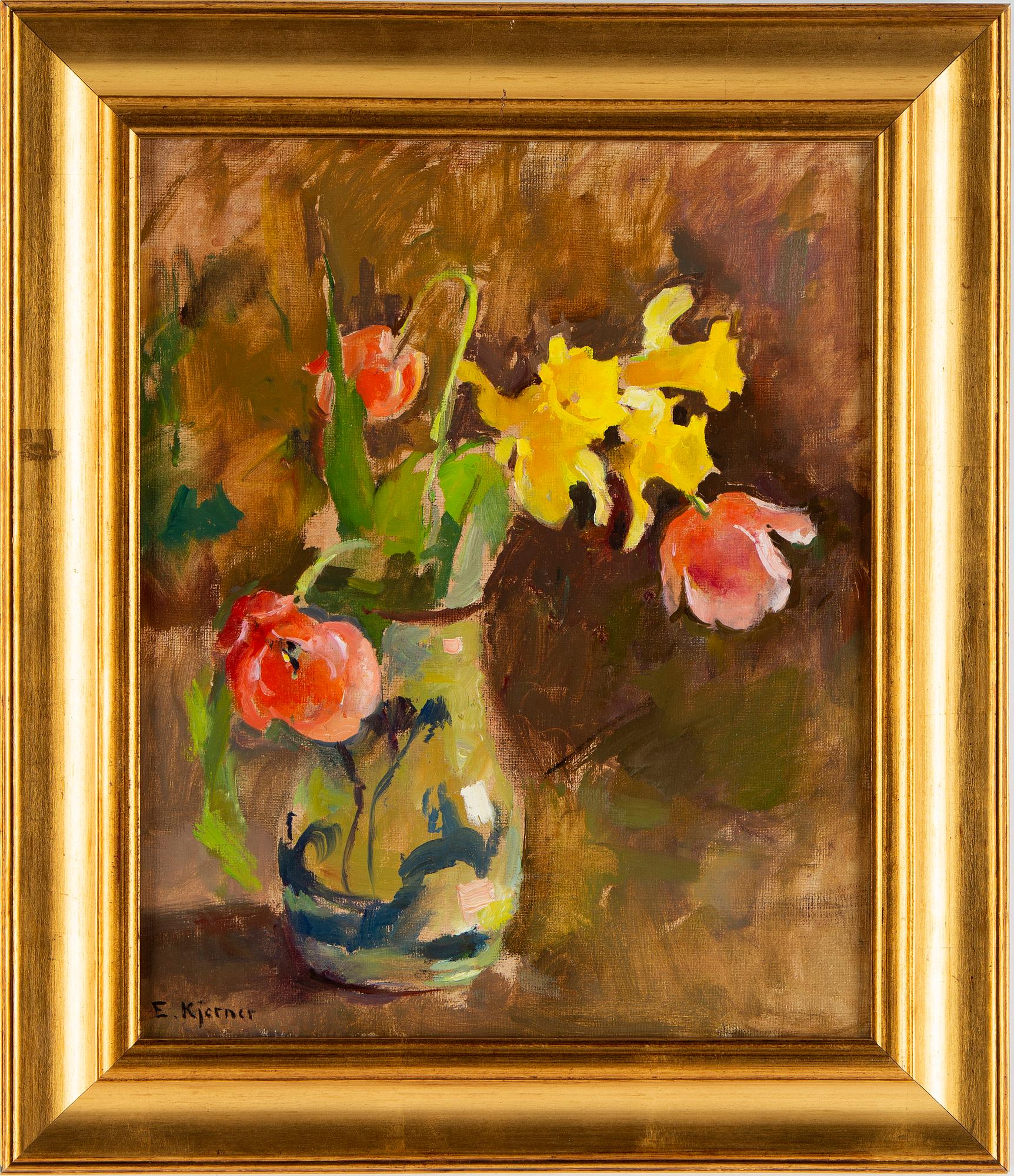 Esther Kjerner, oil on canvas, signed.