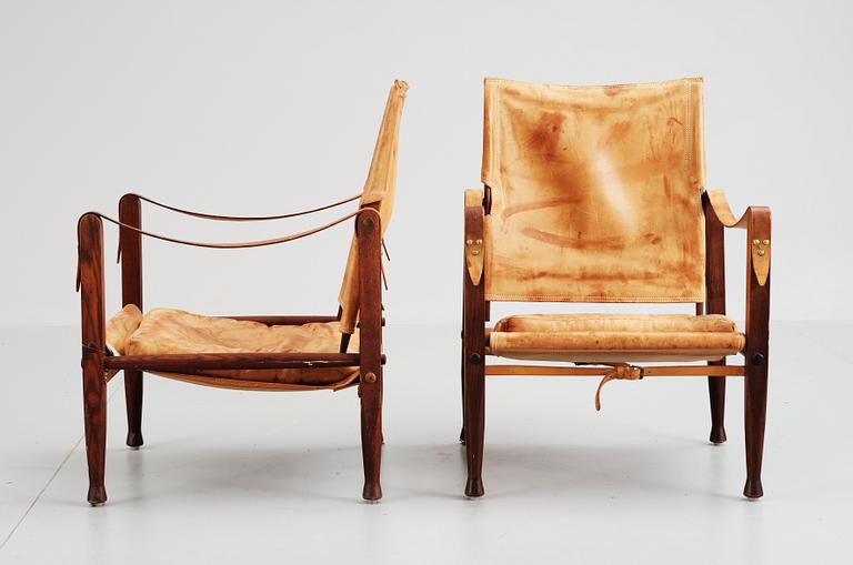 FÅTÖLJER, ett par, "Safari Chair", Kaare Klint, Rud. Rasmussen Snedkerier, Danmark, 1950/60-tal.