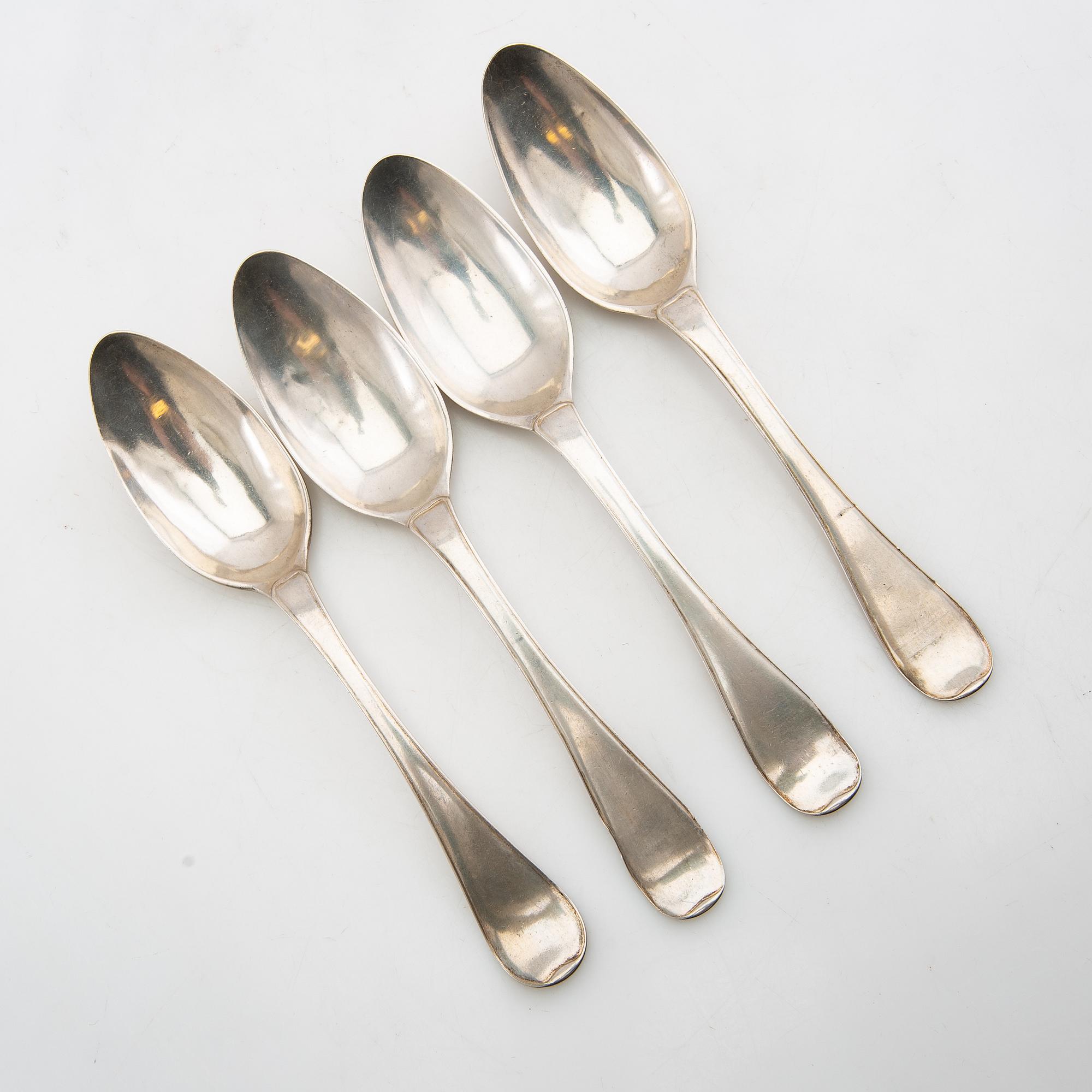 Table spoons, 4 pcs, silver, Gustaf Hamnqvist, Åmål, 1794.