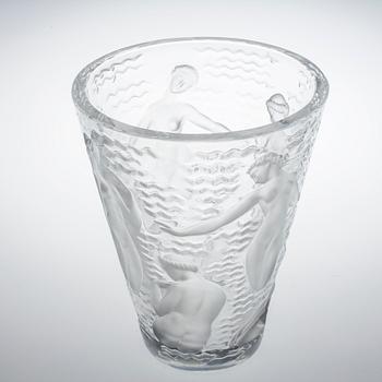 RENÉ LALIQUE, vas, glas, Ondines, sign "Lalique France".