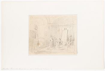 Vincent Stoltenberg-Lerche, attributed to, pensil drawing, inscribed "Lerche".