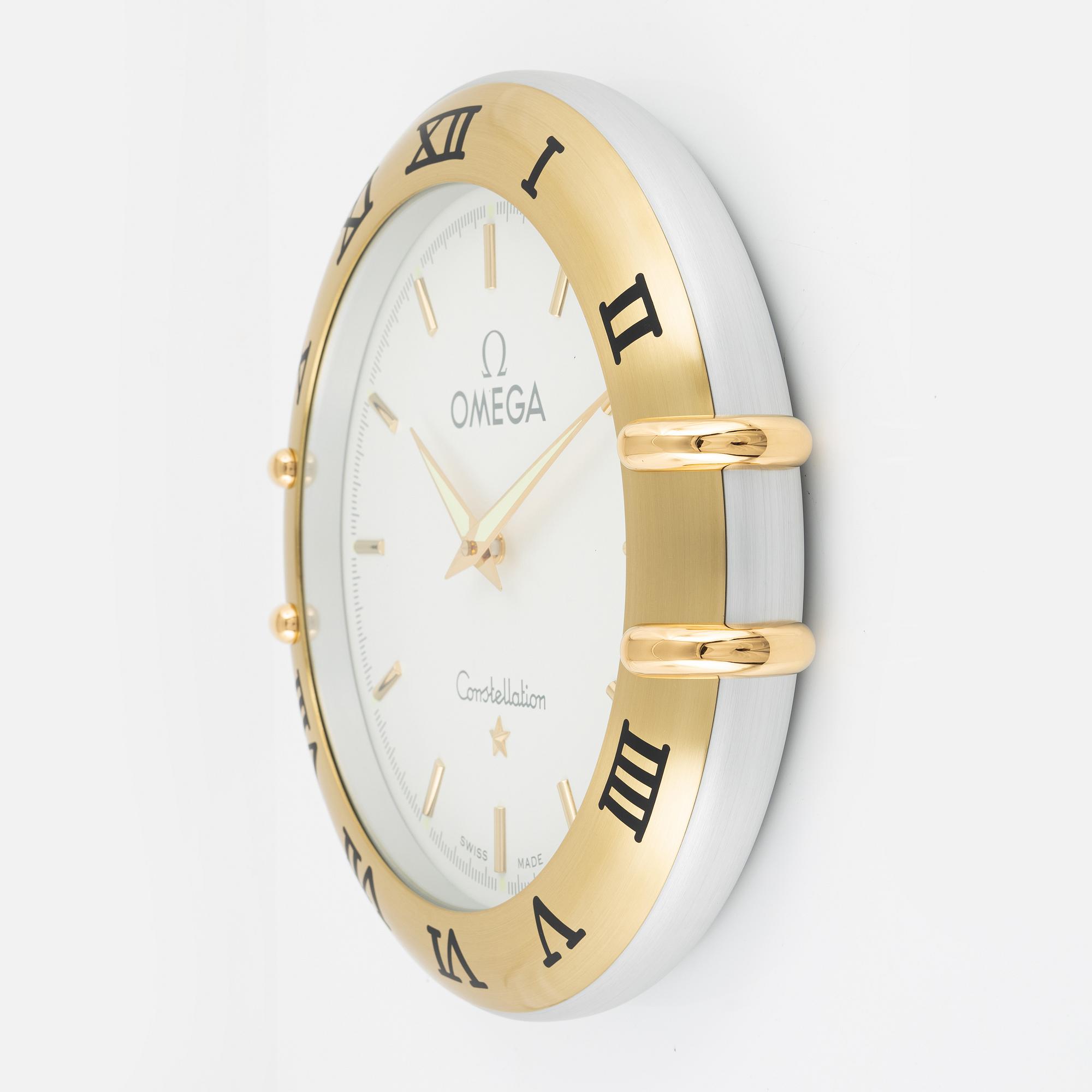 Store wall clock signed Omega Constellation