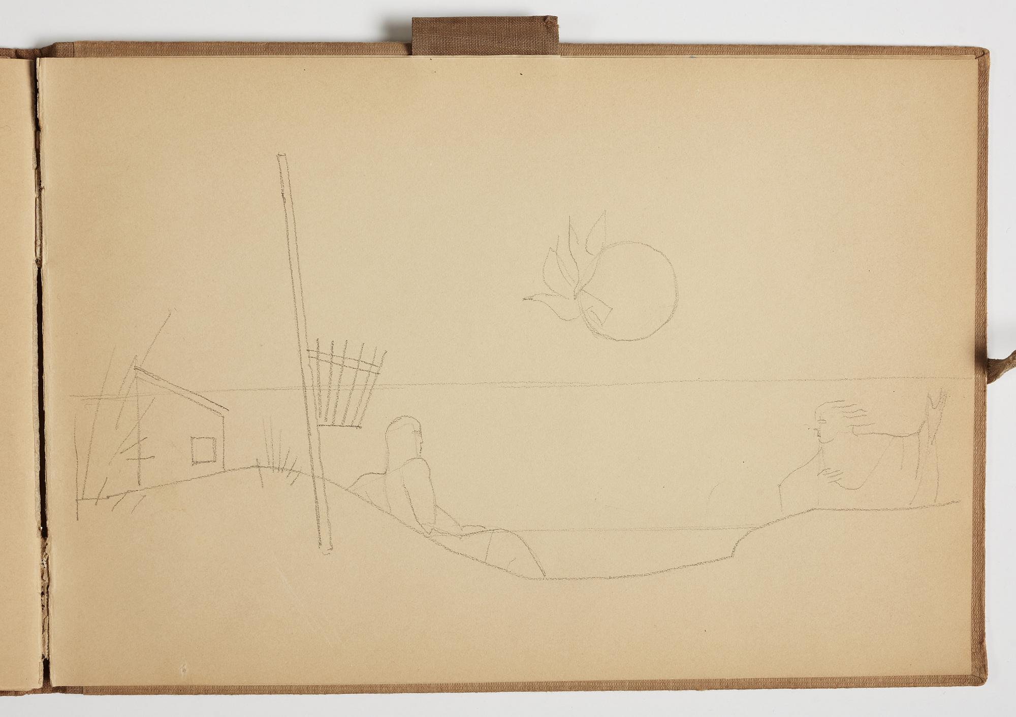 GÖSTA ADRIAN-NILSSON, sketchpad, 1920/30's, by the artist's own hand inscribed GAN with indian ink on the cover.